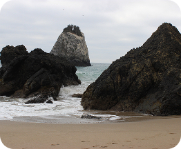 Rocky coastal formations in Ecuador